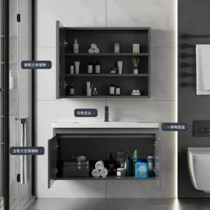 MDF wall hanging bathroom cabinet